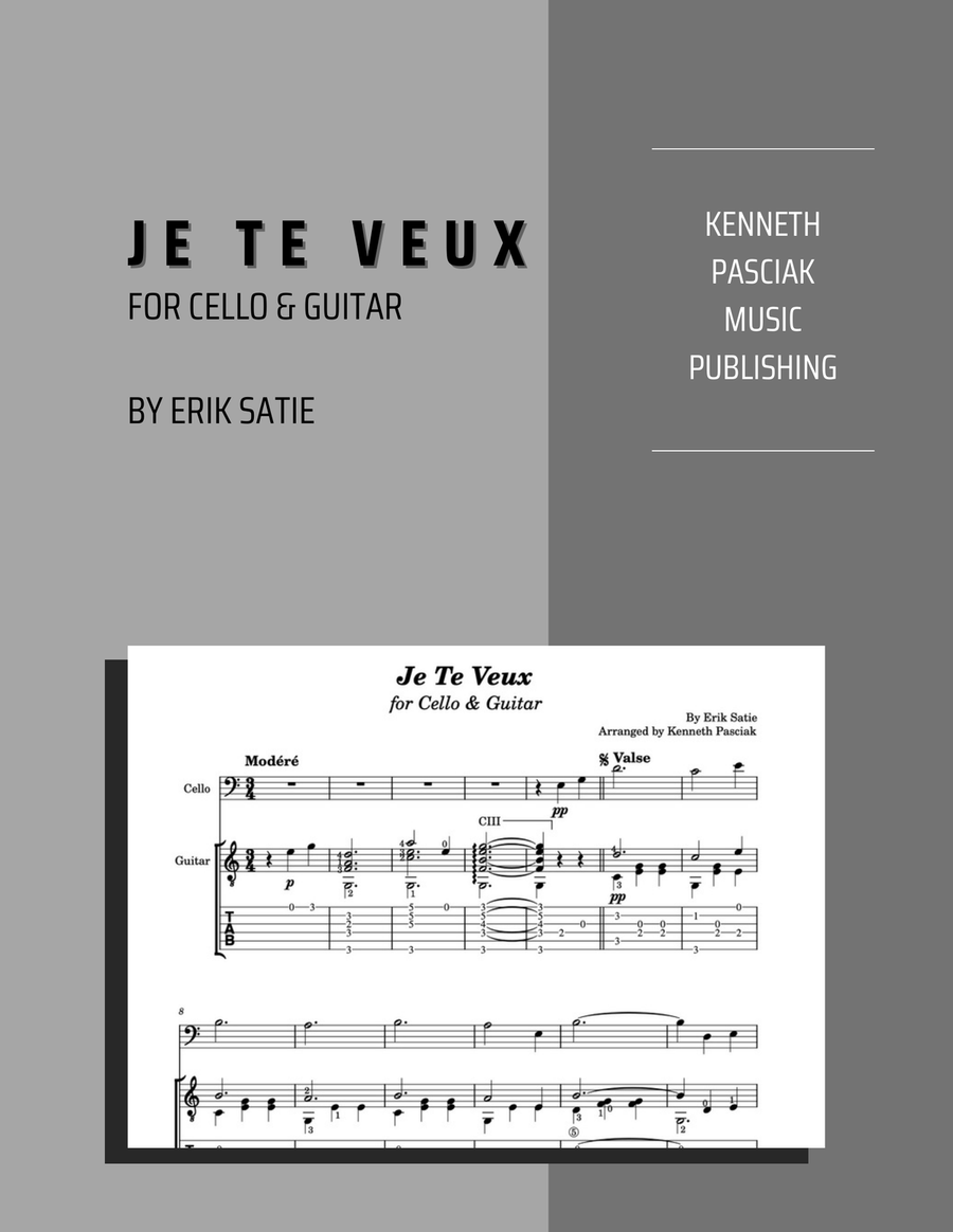 Je Te Veux (for Cello and Guitar) String Duet scores gallery preview page 1