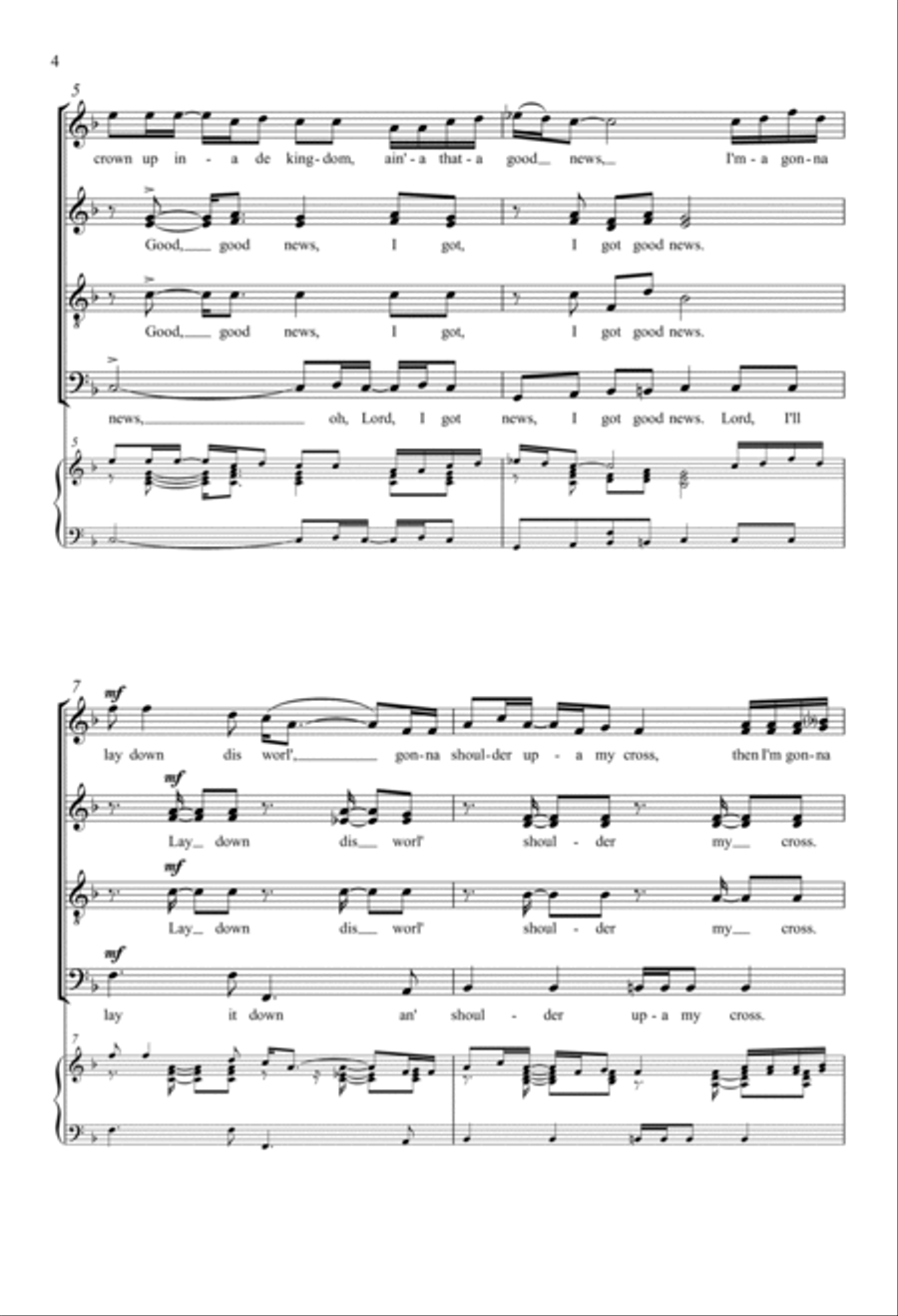 Ain't-a That Good News! 4-Part scores gallery preview page 2
