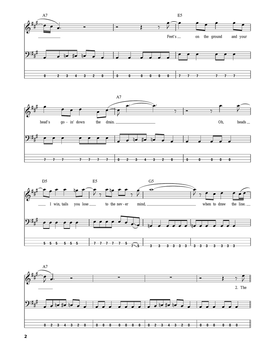 Draw The Line Bass Guitar Tablature scores gallery preview page 2