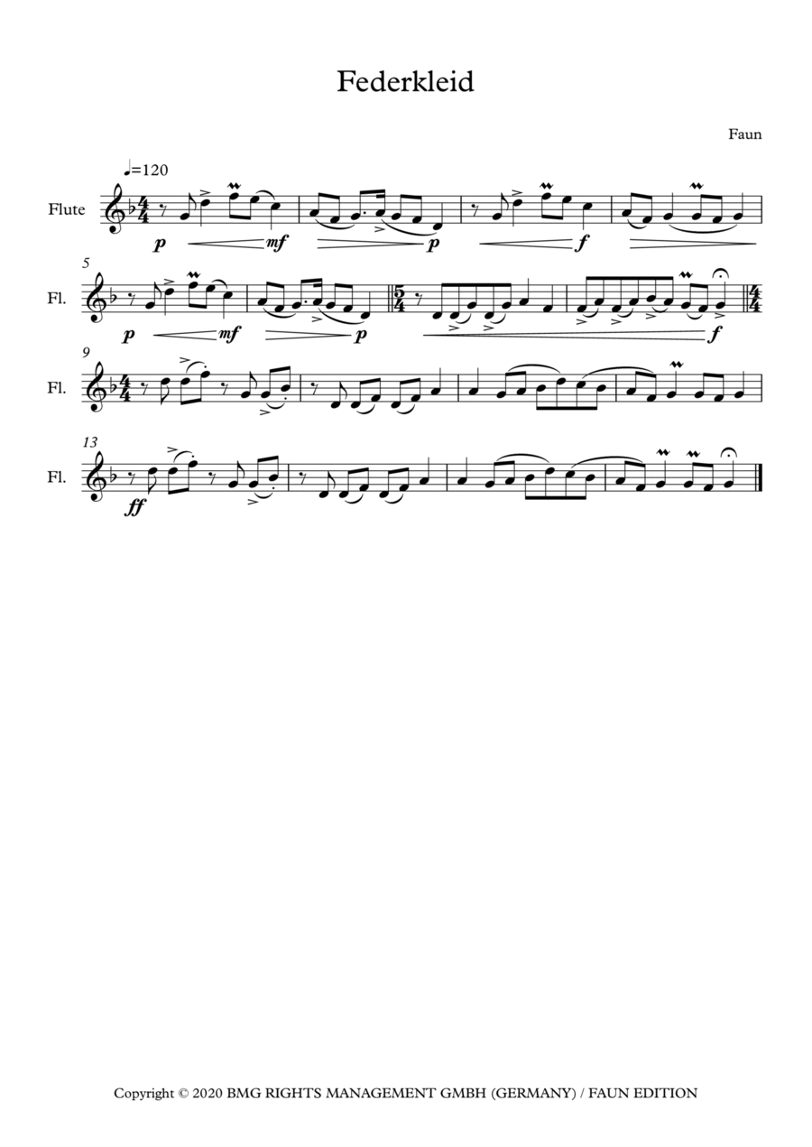 Federkleid Flute Solo scores gallery preview page 1