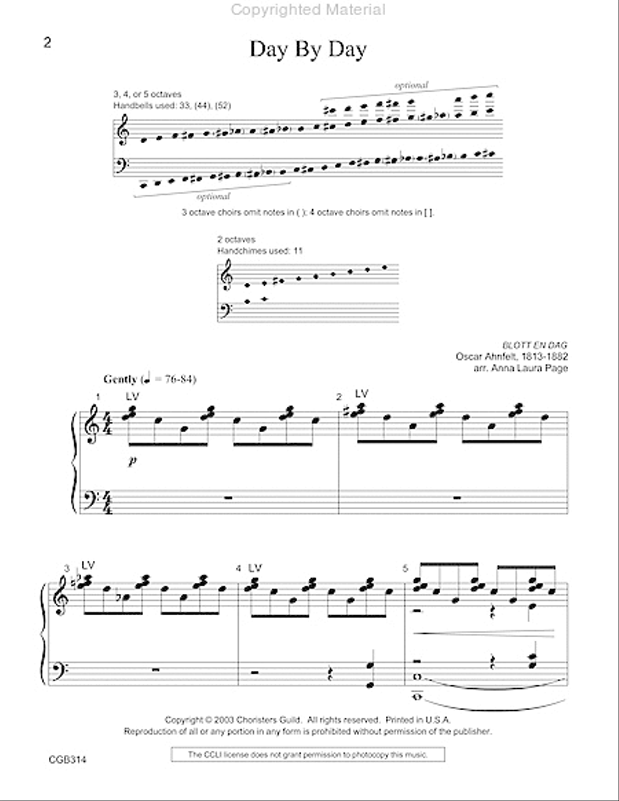 Day By Day Handbell Choir scores gallery preview page 2