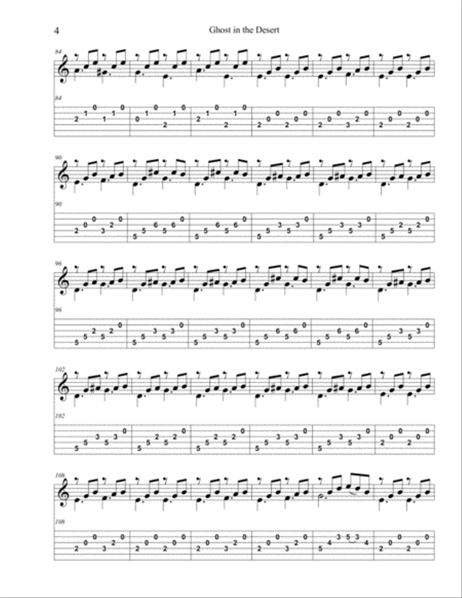 Ghost in the Desert Electric Guitar scores gallery preview page 4