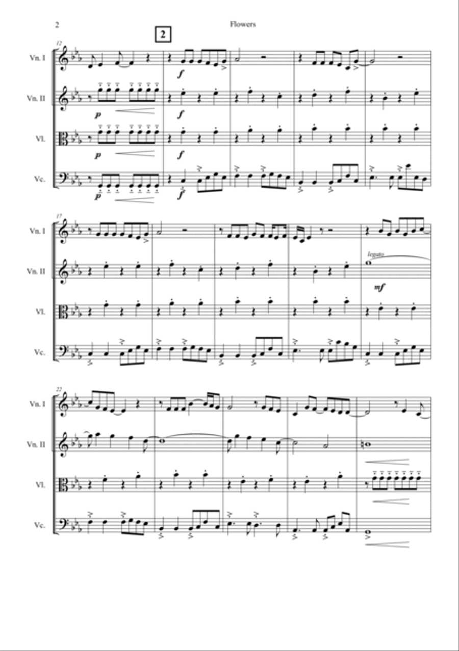 Flowers Flowers String Quartet scores gallery preview page 2