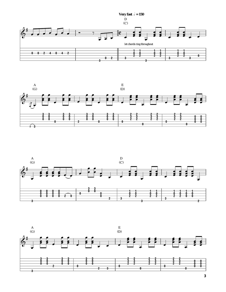 Duelin' Banjos Duelin' Banjos Acoustic Guitar scores gallery preview page 3