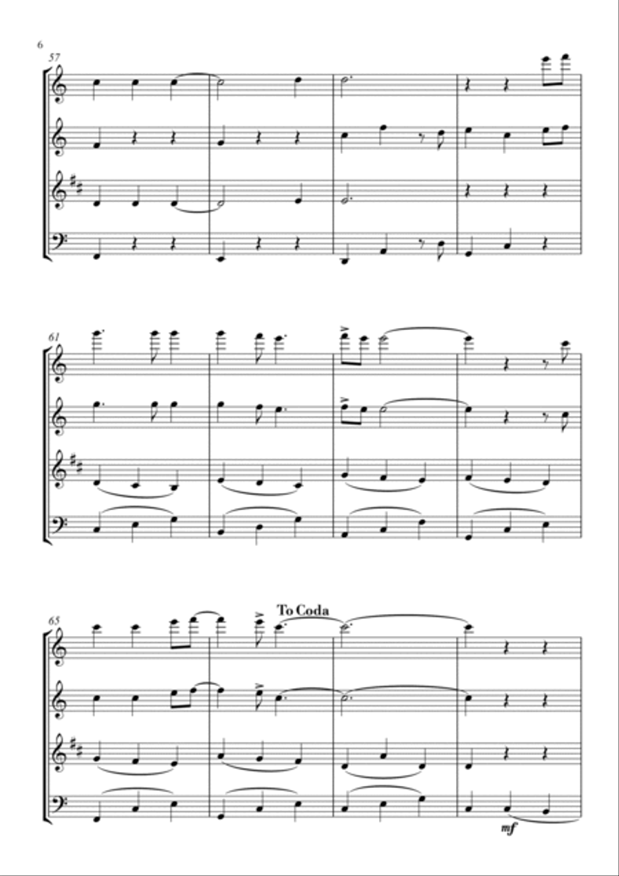 Piano Man Woodwind Quartet scores gallery preview page 6