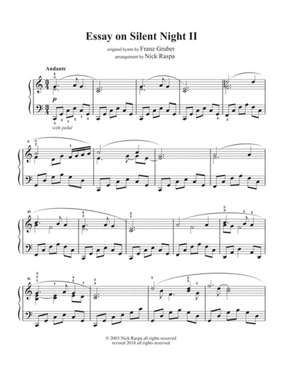 Essay on Silent Night II (Theme and variations on Silent Night) - int piano image number null