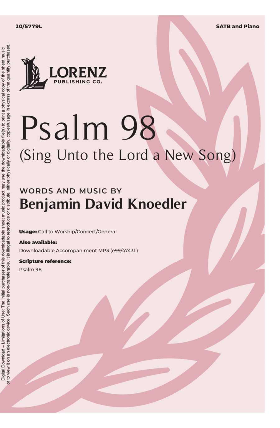 Psalm 98 Psalm 98 4-Part scores gallery preview page 1