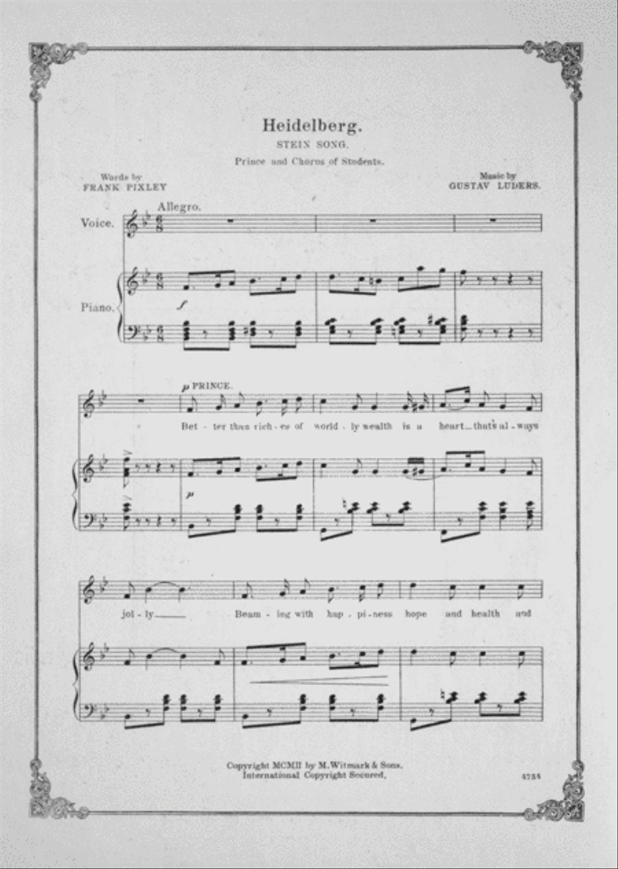 Heidelberg (Stein Song) Voice scores gallery preview page 2