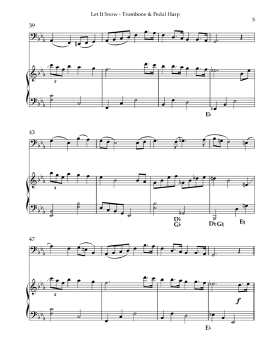 Let It Snow! Let It Snow! Let It Snow! Trombone Duet scores gallery preview page 5