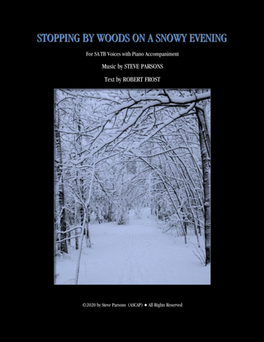 Stopping By Woods On A Snowy Evening (for SATB Voices and Piano Accompaniment) 4-Part scores gallery preview page 1