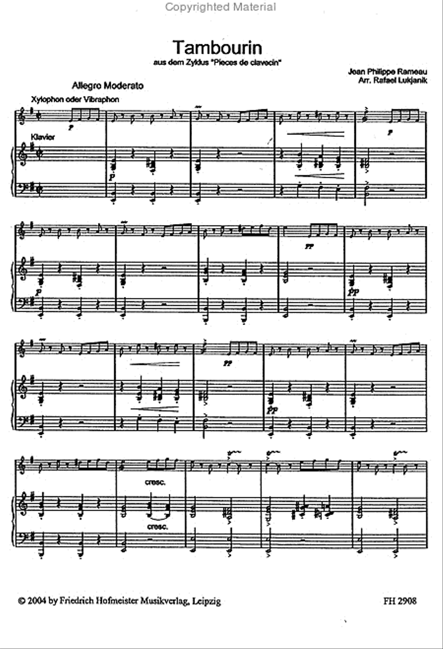 Tambourin Tambourin Piano scores gallery preview page 2