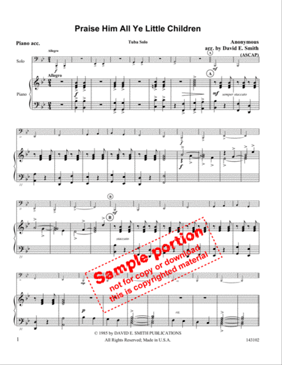 Praise Him All Ye Little Children Flute scores gallery preview page 2