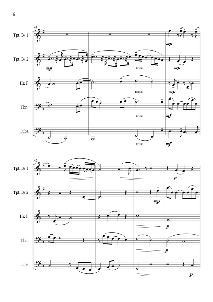 Dinner Brass Quintet scores gallery preview page 6