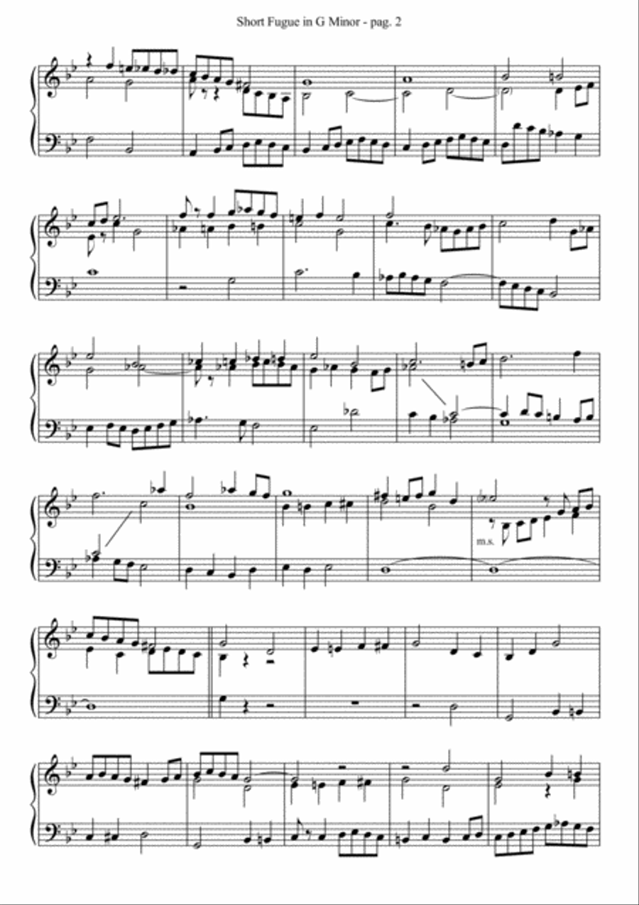 Short Fugue in G Minor - for solo Organ Organ Solo scores gallery preview page 2