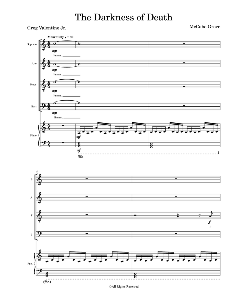 The Darkness of Death The Darkness of Death 4-Part scores gallery preview page 1