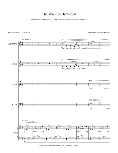 THE MUSIC OF DRIFTWOOD. For choir SATB and piano accompaniment image number null