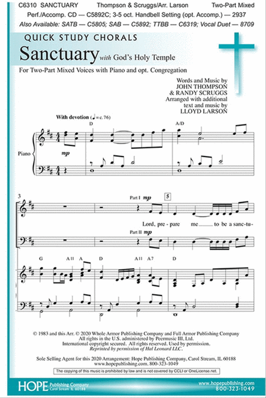 Sanctuary 2-Part scores gallery preview page 1