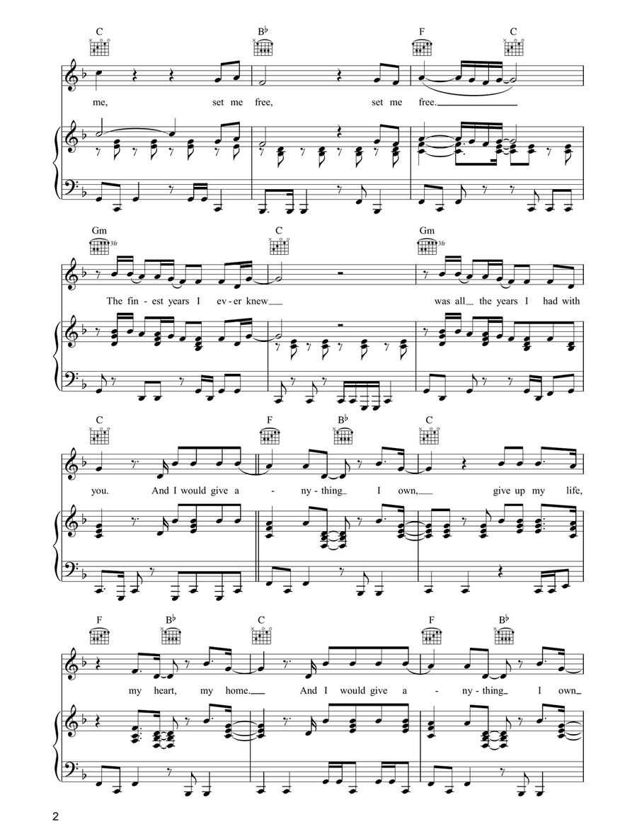 Everything I Own Everything I Own Piano, Vocal, Guitar scores gallery preview page 2