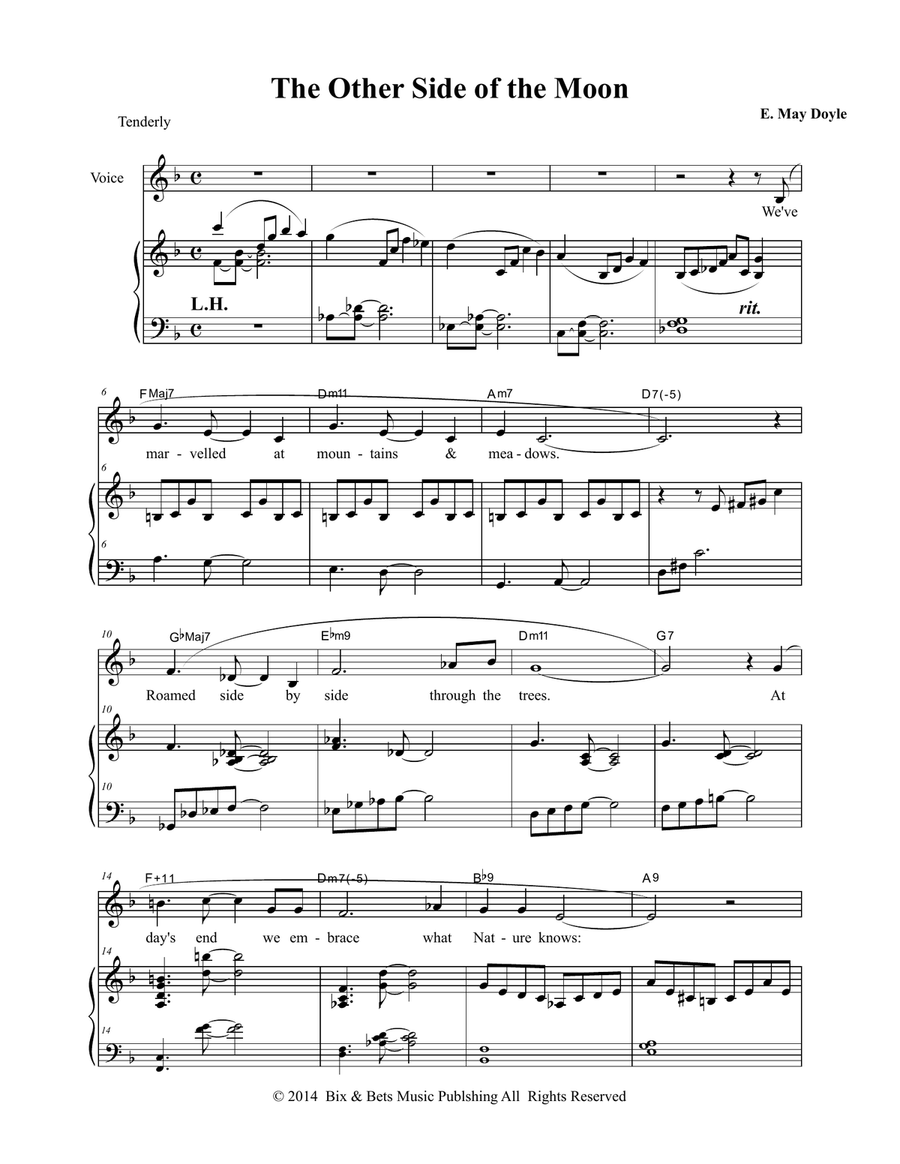 The Other Side of the Moon Piano, Vocal scores gallery preview page 1