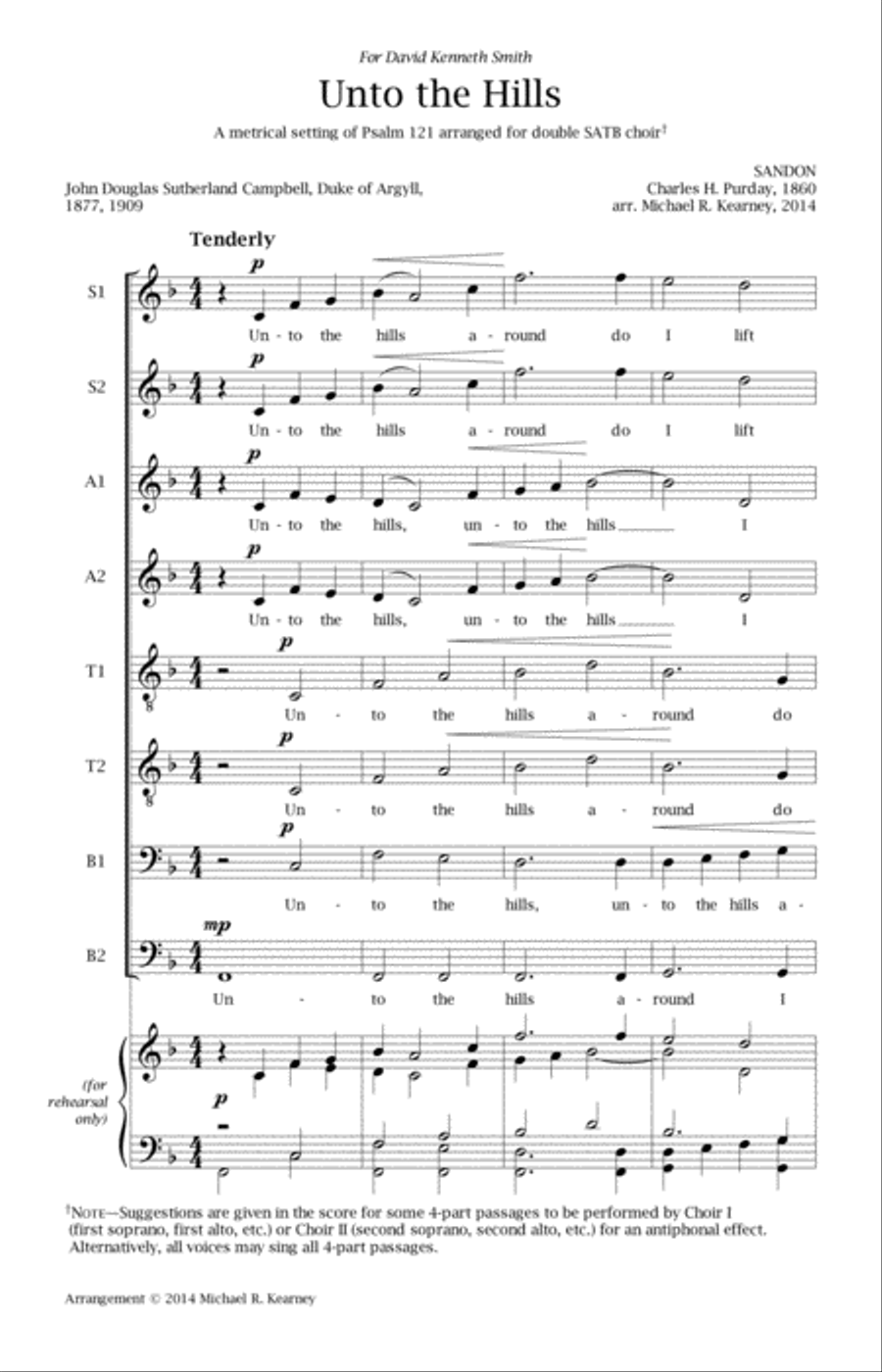 Unto the Hills/Psalm 121 (SSAATTBB) SSAATTBB scores gallery preview page 3