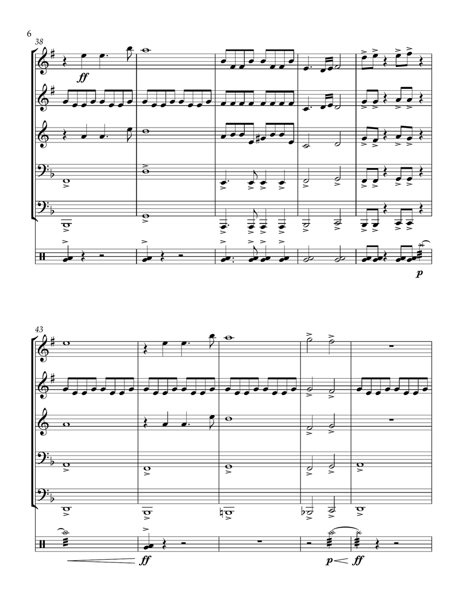 The Avengers Theme Brass Quintet scores gallery preview page 6