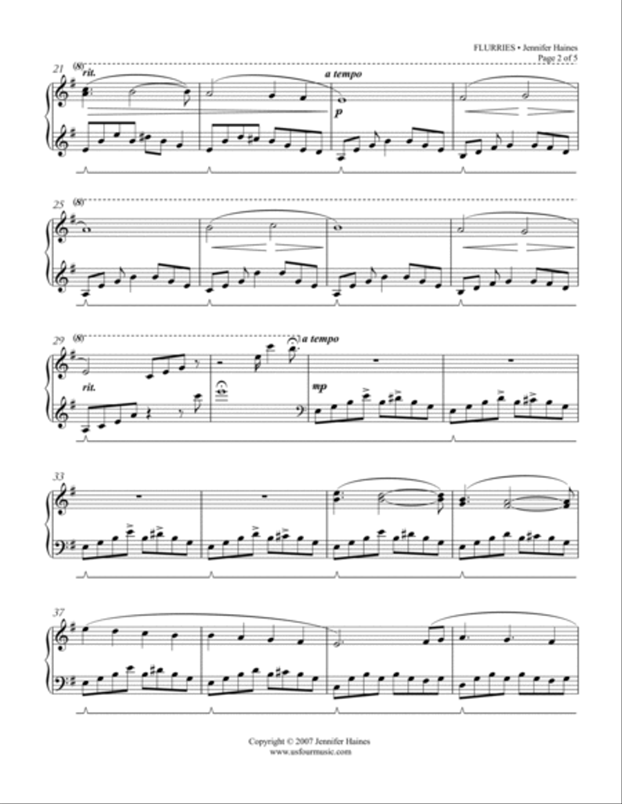Flurries Piano Solo scores gallery preview page 2