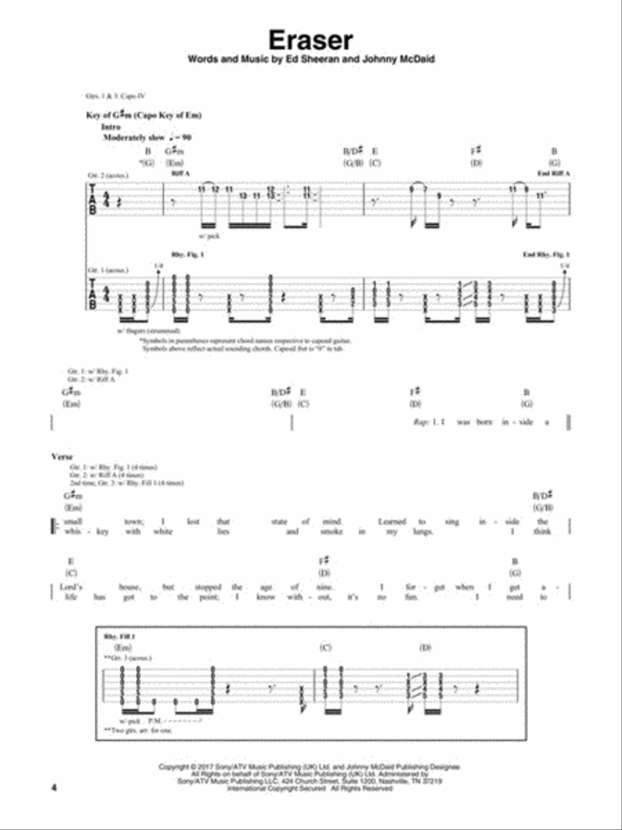 Ed Sheeran – Divide Electric Guitar scores gallery preview page 3