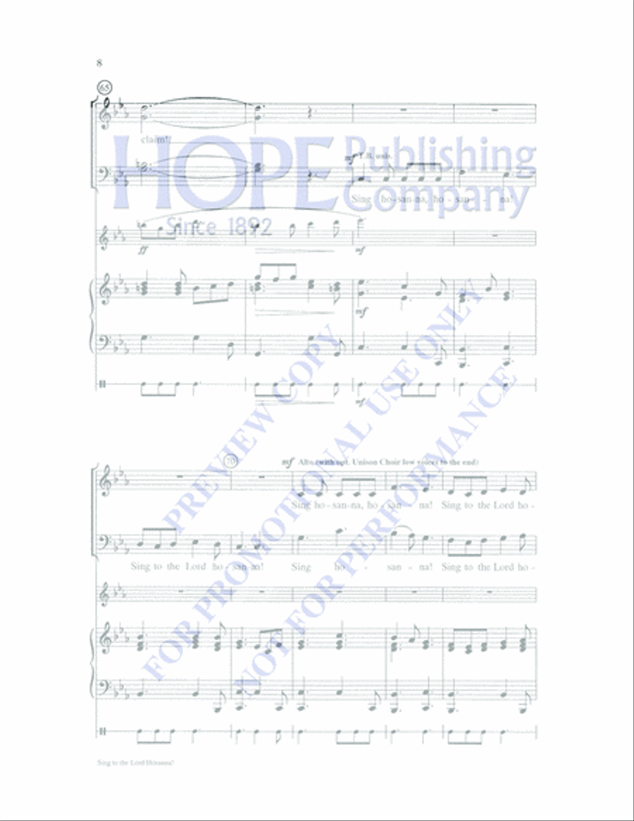 Sing to the Lord Hosanna! image number null