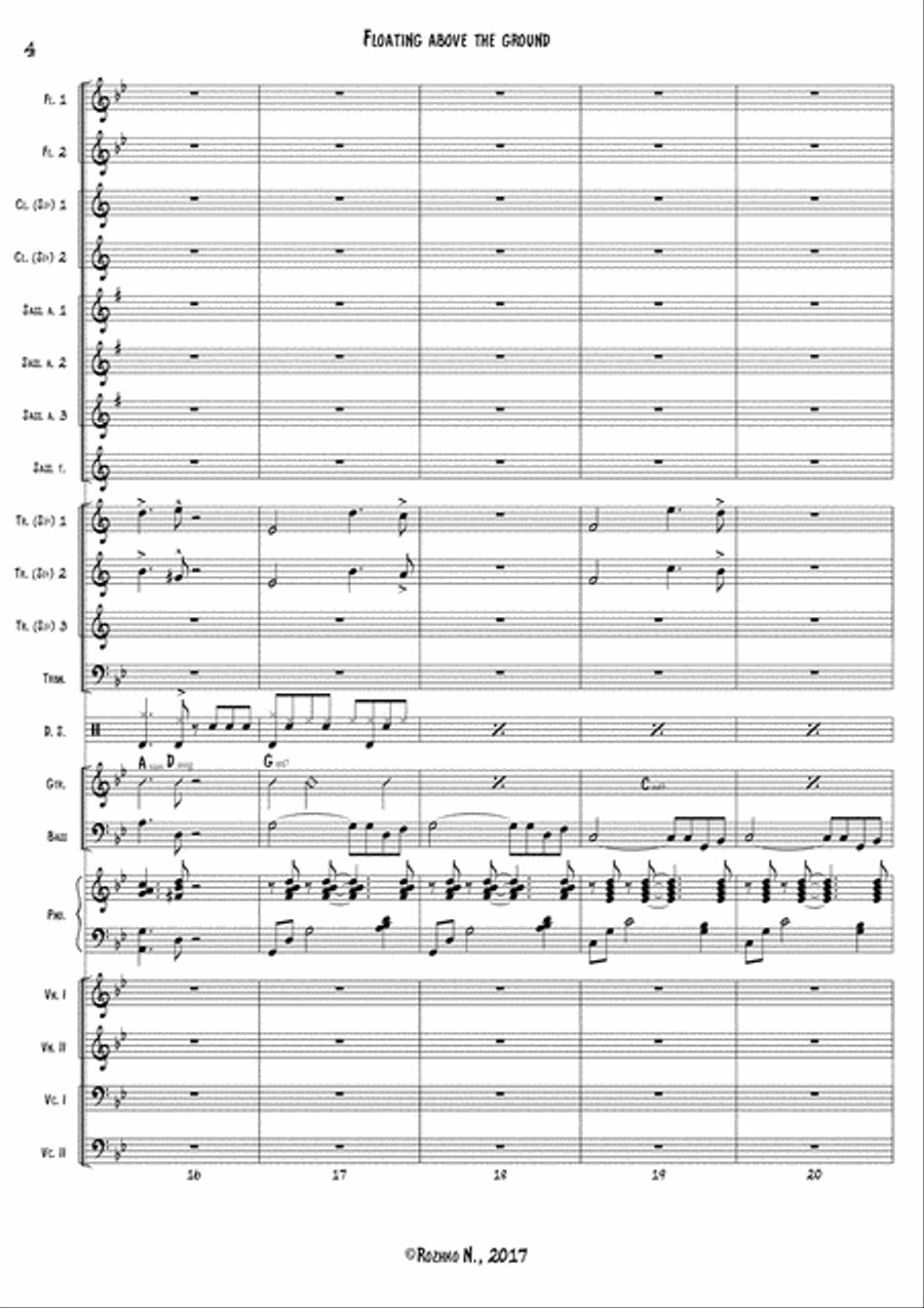 Floating above the Ground (for a Variety Orchestra) Full Orchestra scores gallery preview page 5