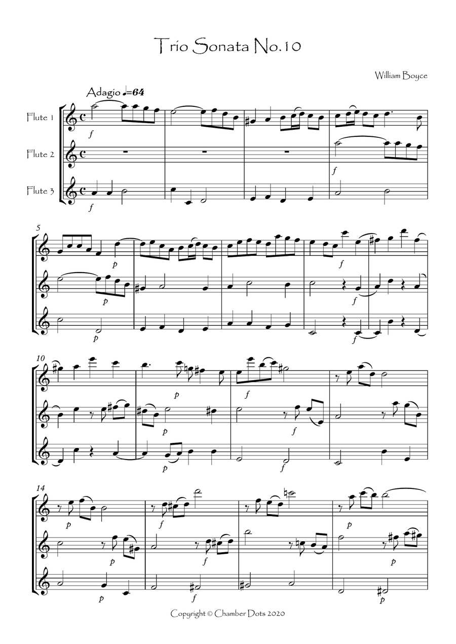 Three Trio Sonatas No.10,11 & 12 Flute Trio scores gallery preview page 2