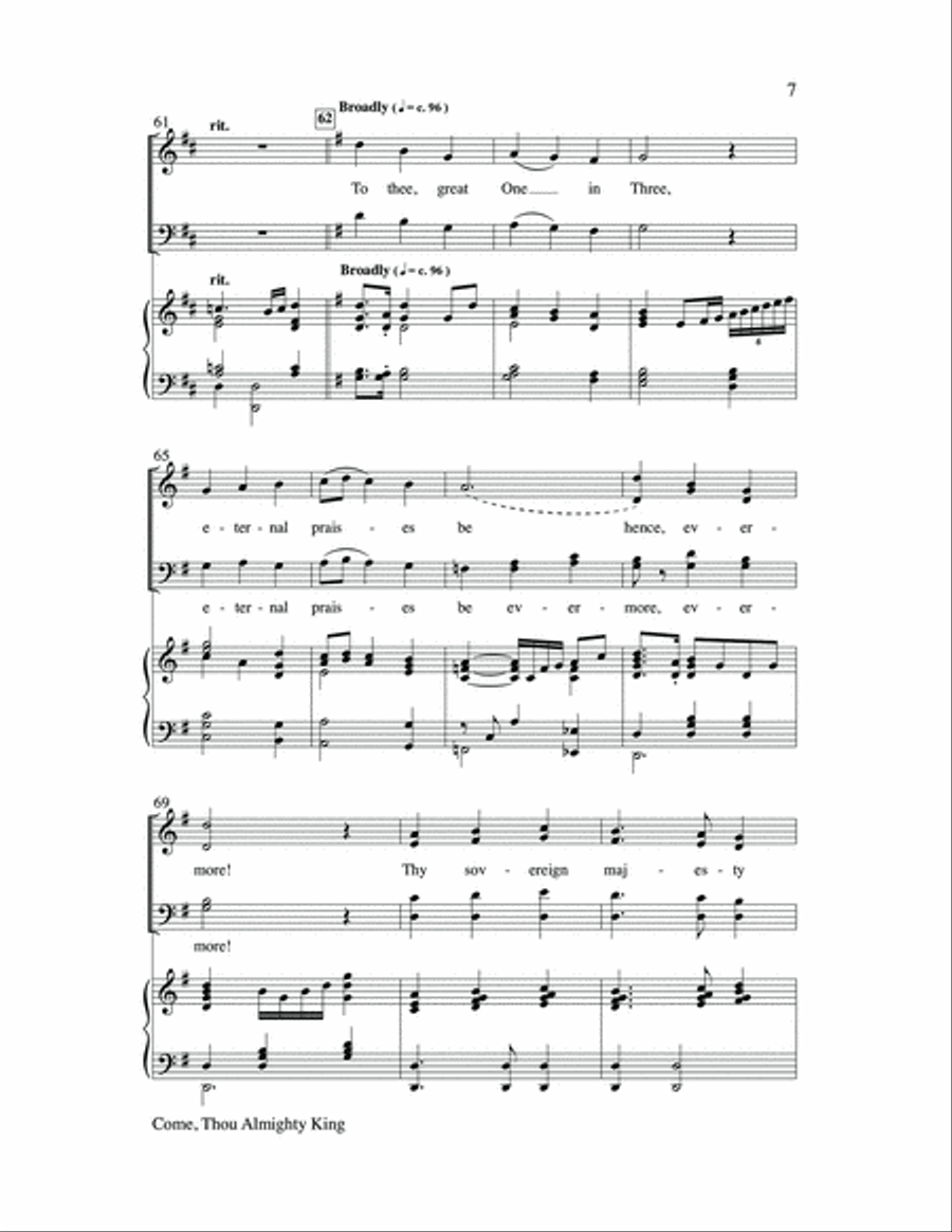 Come, Thou Almighty King - SATB 4-Part scores gallery preview page 7