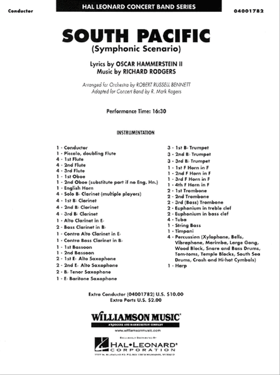 South Pacific Full Score Concert Band scores gallery preview page 1