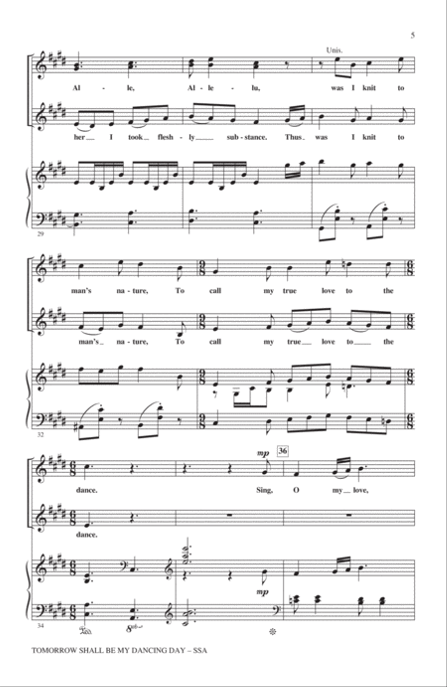 Tomorrow Shall Be My Dancing Day SSA scores gallery preview page 4