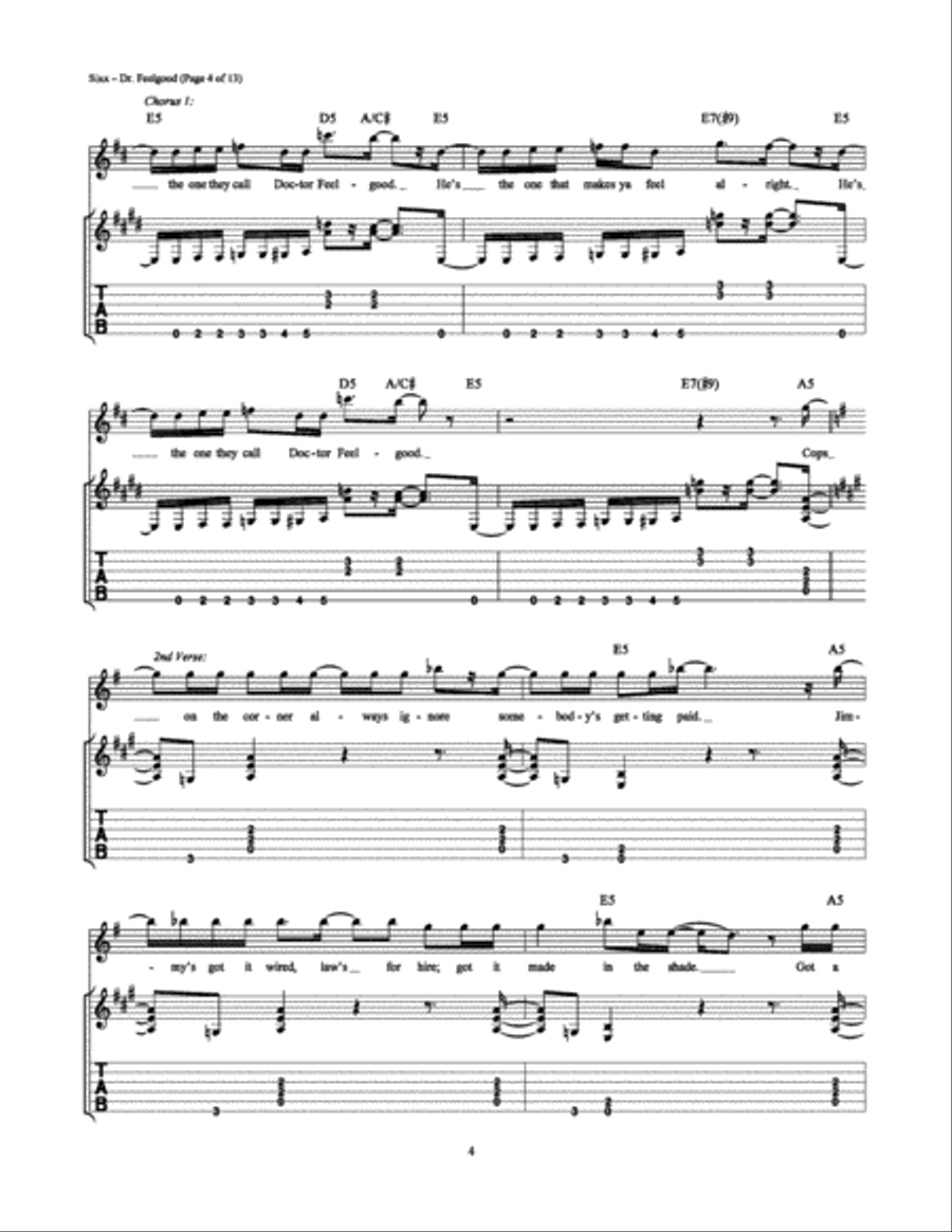 Dr. Feelgood Electric Guitar scores gallery preview page 4