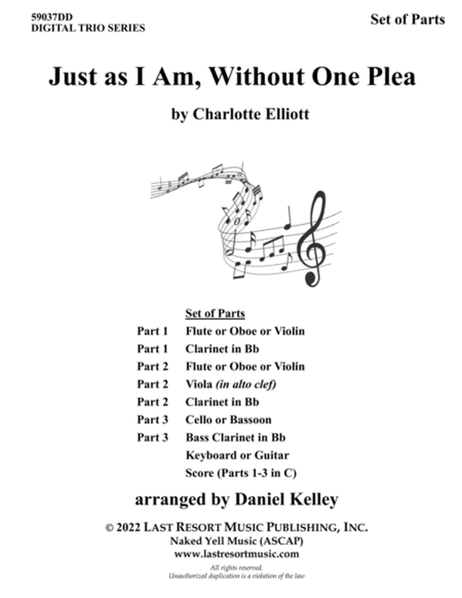 Just as I Am, Without One Plea for String Trio (or Wind Trio or Mixed Trio) Music for Three
