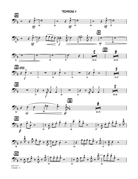 Charade (Solo Trombone Feature) - Trombone 4
