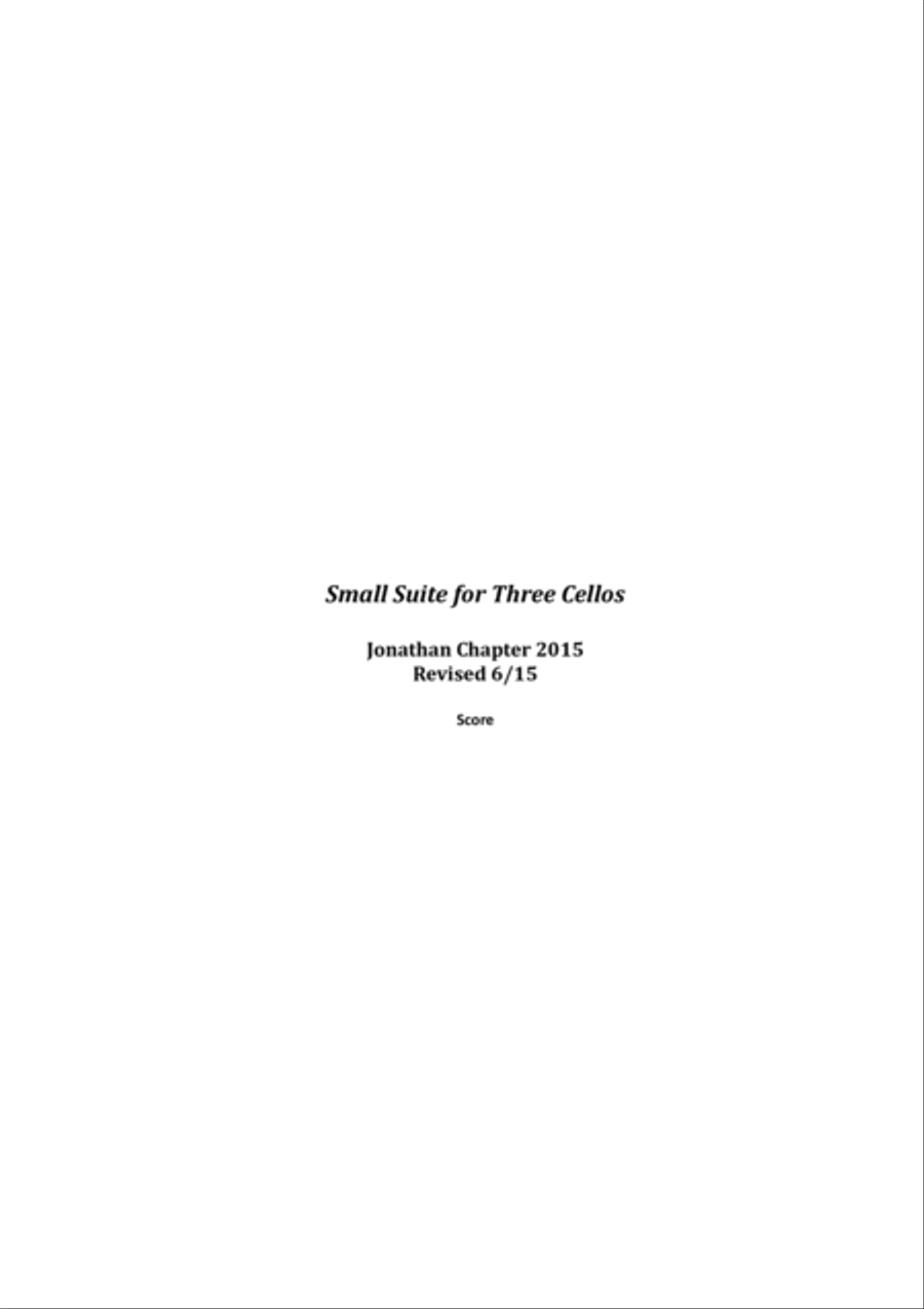 Small Suite for Three Cellos Cello scores gallery preview page 1