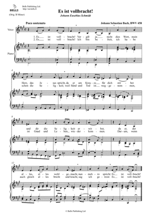 Es ist vollbracht!, BWV 458 (F-sharp minor)