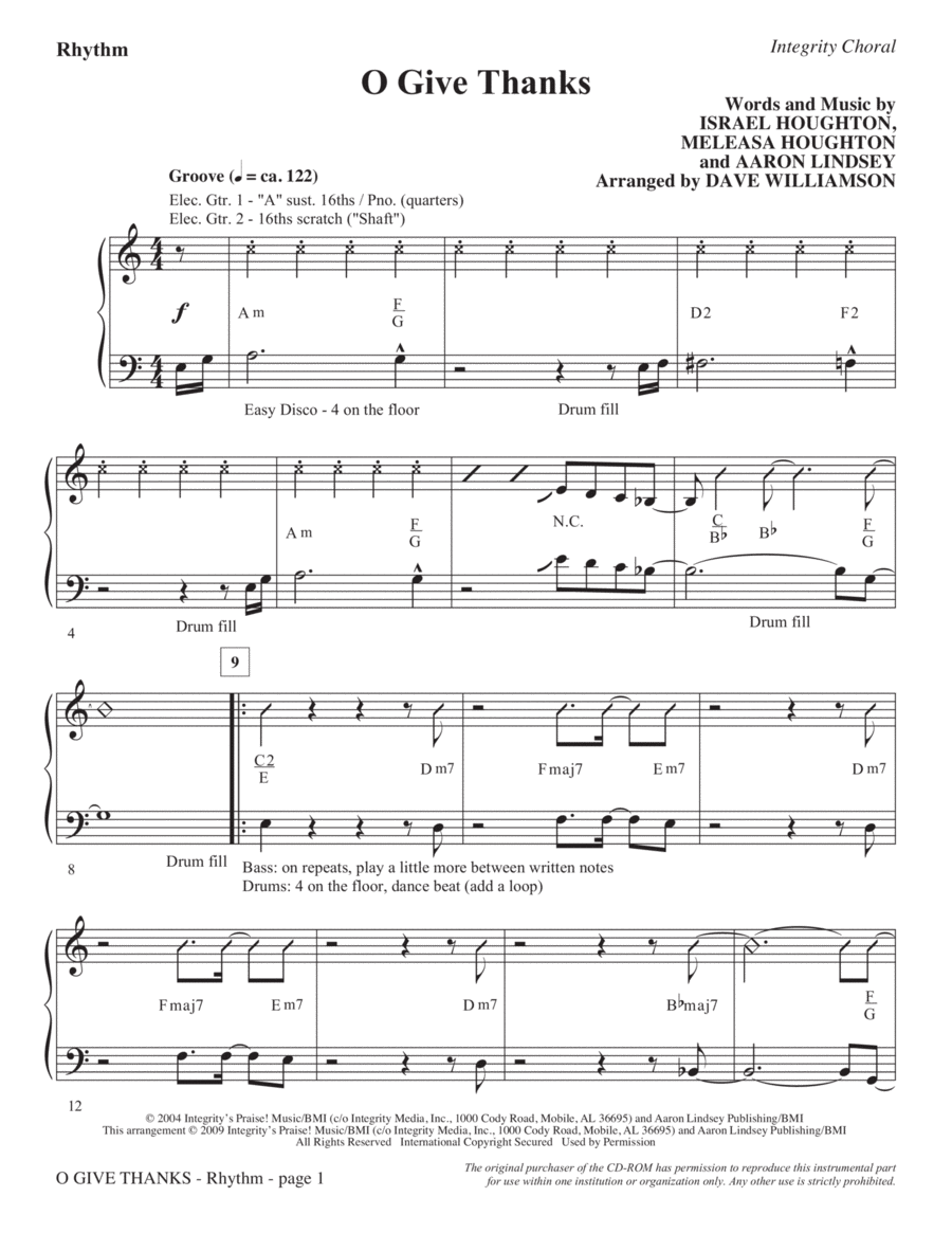 O Give Thanks - Rhythm Choir scores gallery preview page 1