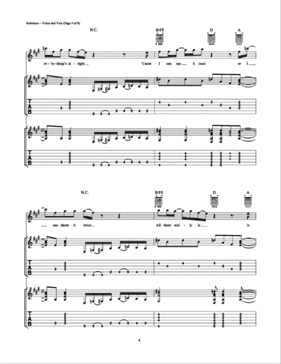 Virtue and Vice Electric Guitar scores gallery preview page 4