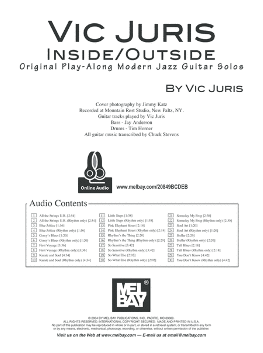 Vic Juris Inside/Outside Vic Juris Inside/Outside Electric Guitar scores gallery preview page 2
