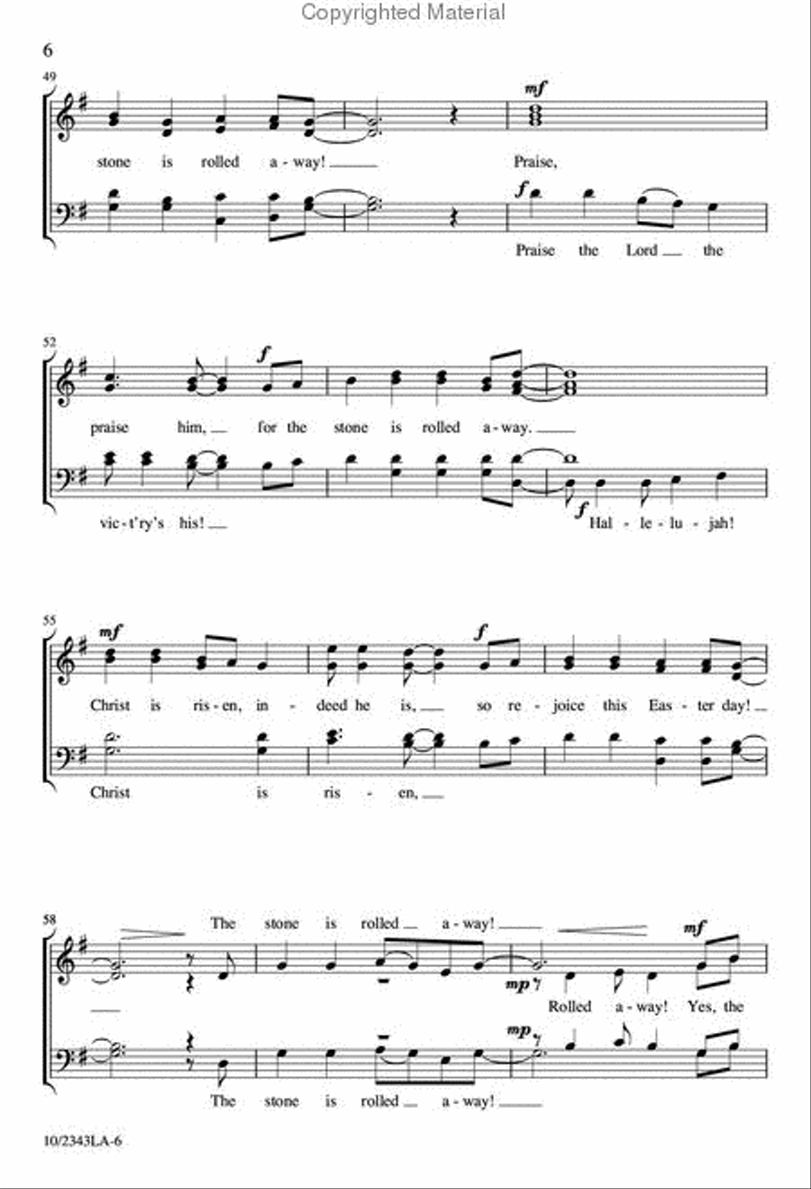 The Stone is Rolled Away 4-Part scores gallery preview page 6