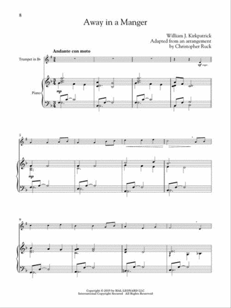 Favorite Christmas Carols for Classical Players – Trumpet and Piano Trumpet Solo scores gallery preview page 6