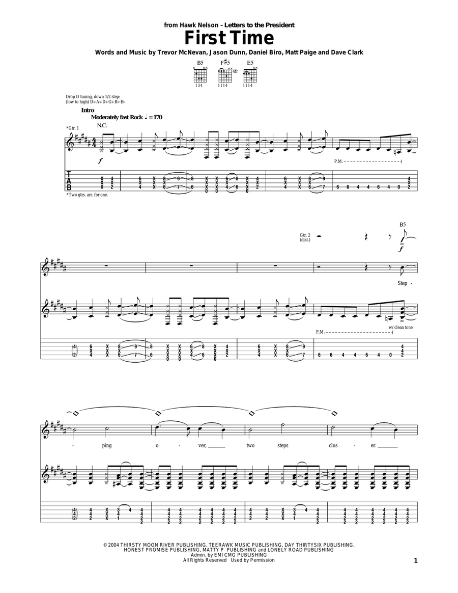 First Time First Time Acoustic Guitar scores gallery preview page 1