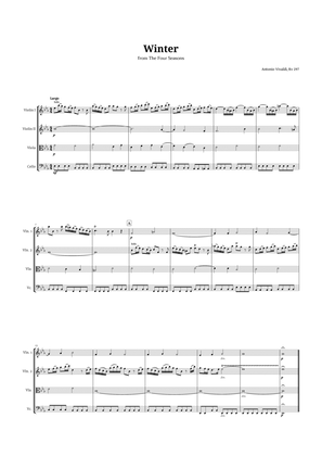 Largo from Winter by Vivaldi for String Quartet