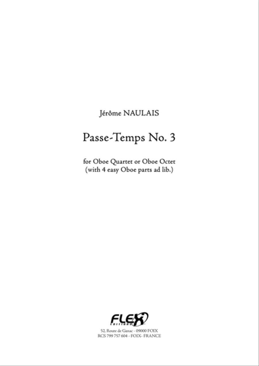 Passe-Temps No. 3 Chamber Music scores gallery preview page 1