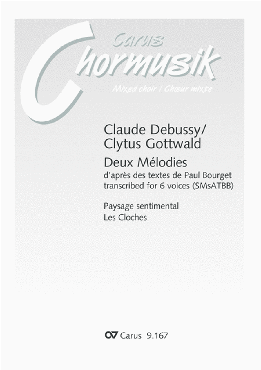 Debussy/ Gottwald: Deux Melodies d'apres des textes de Paul Bourget transcribed for 6 voices Choir scores gallery preview page 2