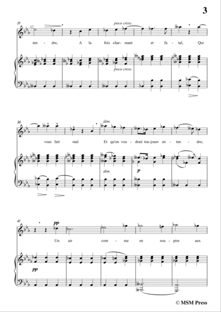 Berlioz-Au Cimetière in E flat Major,for voice and piano Voice Solo scores gallery preview page 5