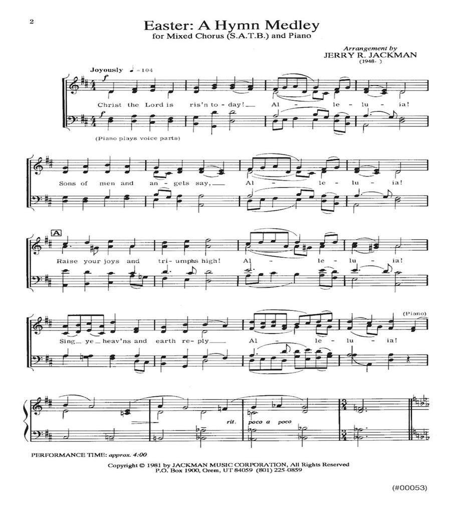 Easter: A Hymn Medley - SATB 4-Part scores gallery preview page 2
