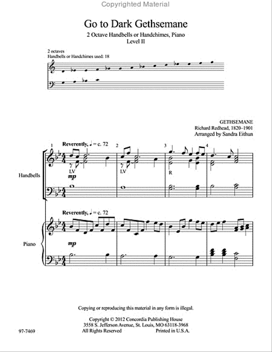 Lenten Folio for Handbells and Piano Handbell Choir scores gallery preview page 2